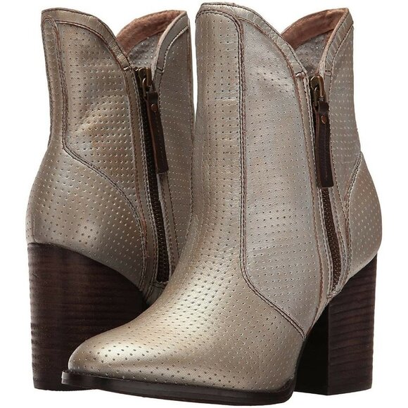 Seychelles Around The World Women's 9 M Silver Ankle Booties Suede Zipper Boots - Picture 7 of 7